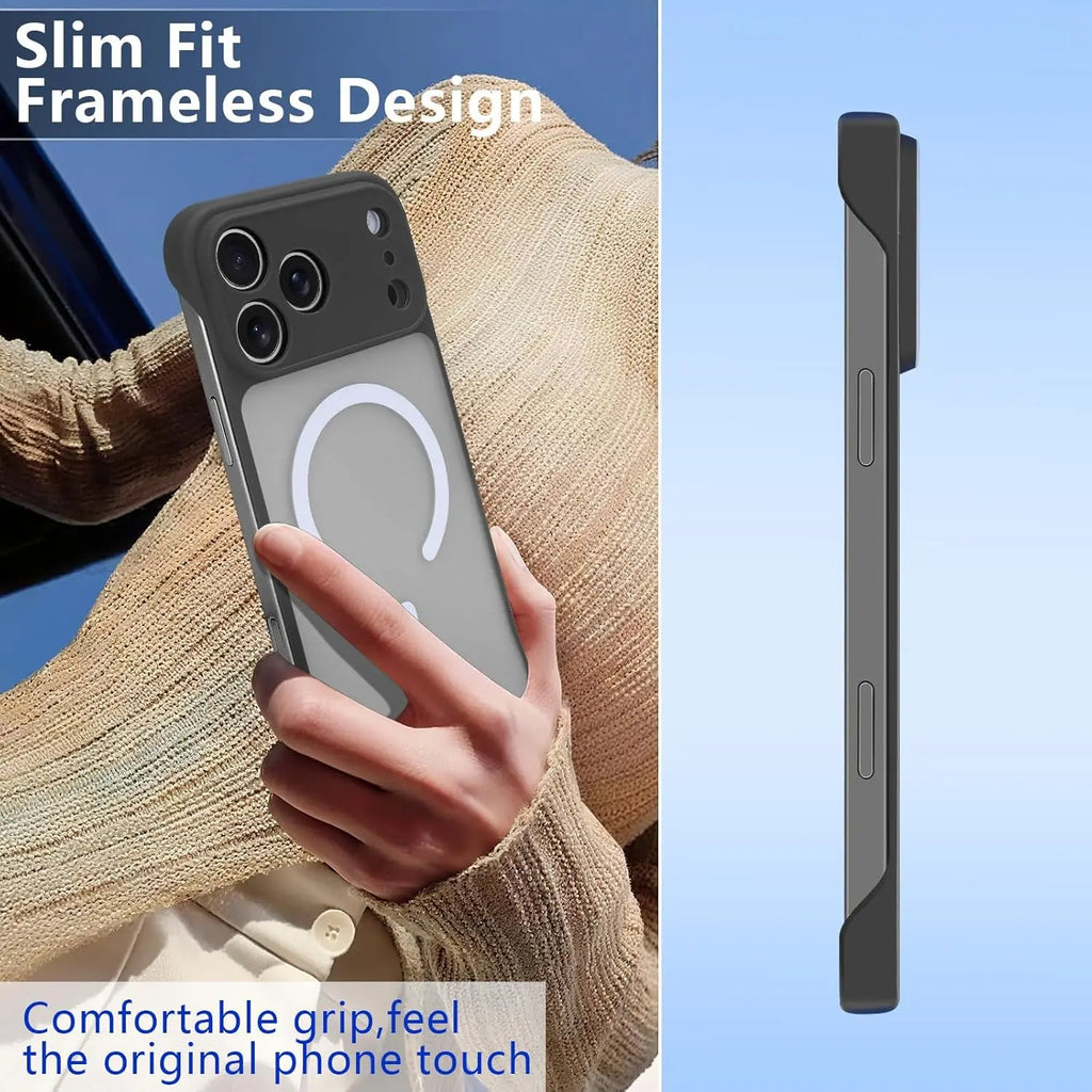 Ultra-Thin Magnetic Phone Case for iPhone 17 Pro Max Compatible for MagSafe Transparent Matte Anti-Collision Frameless Design
