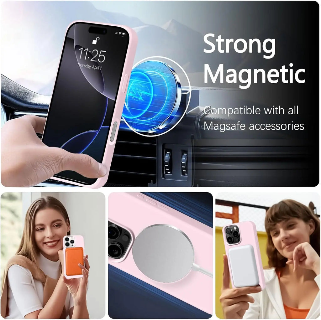 Official Lanyard Magnetic Phone Case For iPhone 15 14 16 Plus 11 12 13 16 Pro Max Silicone Magsafe Strap Protector Soft Cover
