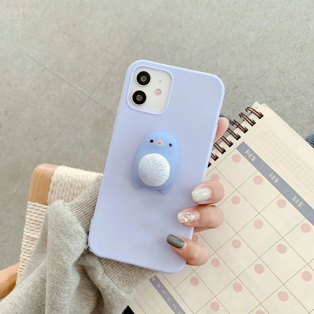 3D Squishy Toys Chick Cat Case For Apple iPhone 17 Air 16 Pro Max 15 14 Plus 12 13 mini 11 Pro Max Animals TPU Cover Soft Cases