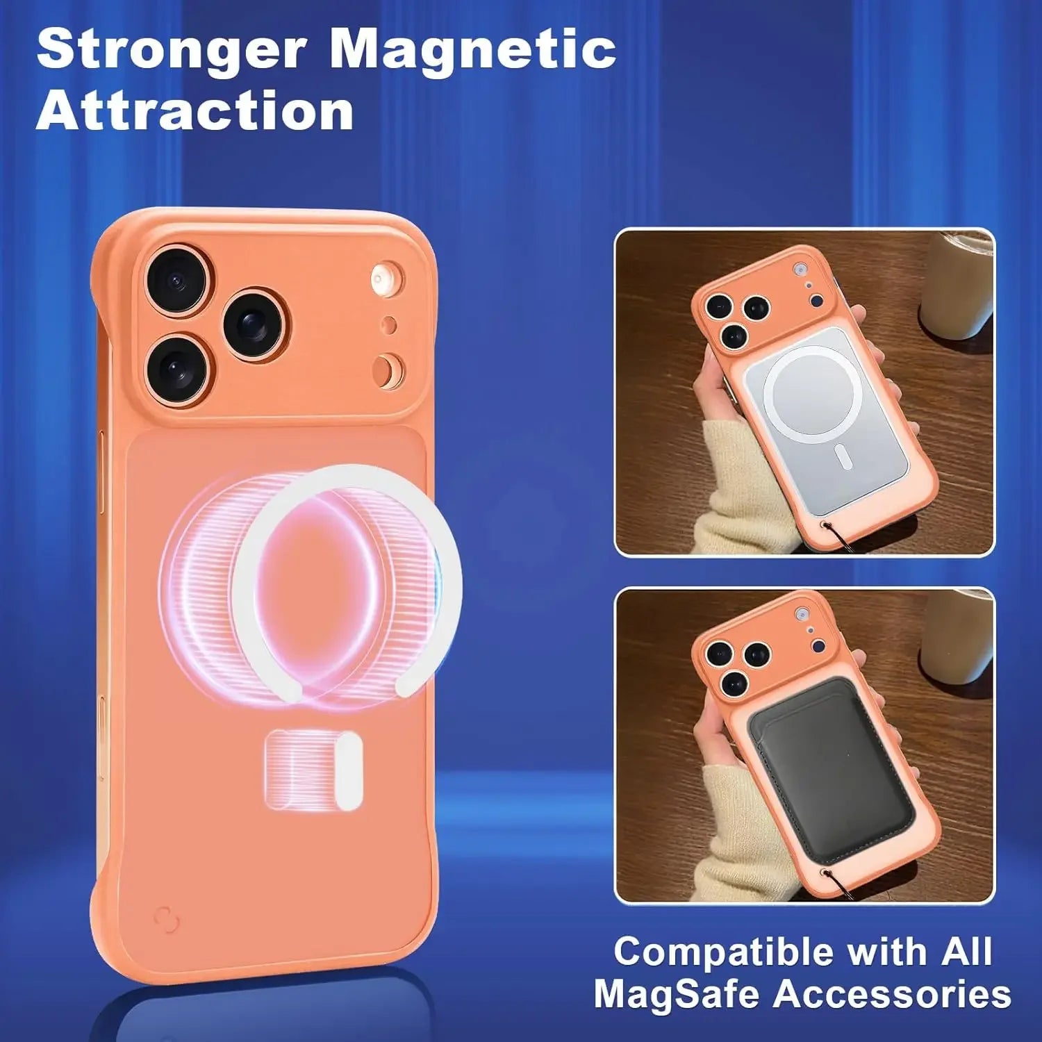 Ultra-Thin Magnetic Phone Case for iPhone 17 Pro Max Compatible for MagSafe Transparent Matte Anti-Collision Frameless Design