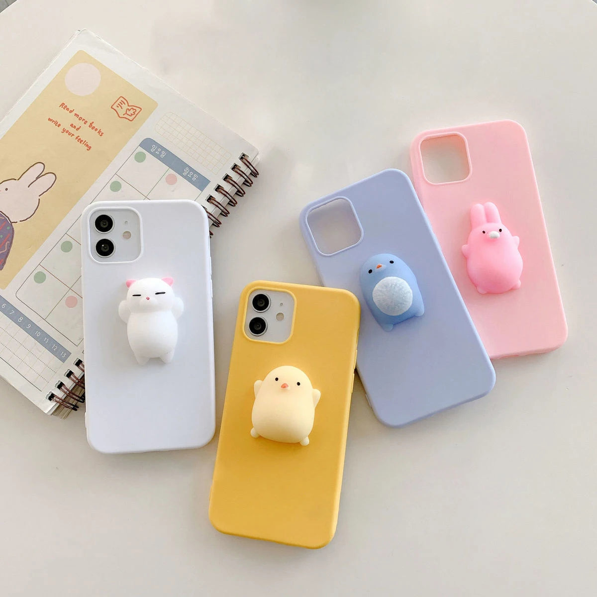 3D Squishy Toys Chick Cat Case For Apple iPhone 17 Air 16 Pro Max 15 14 Plus 12 13 mini 11 Pro Max Animals TPU Cover Soft Cases
