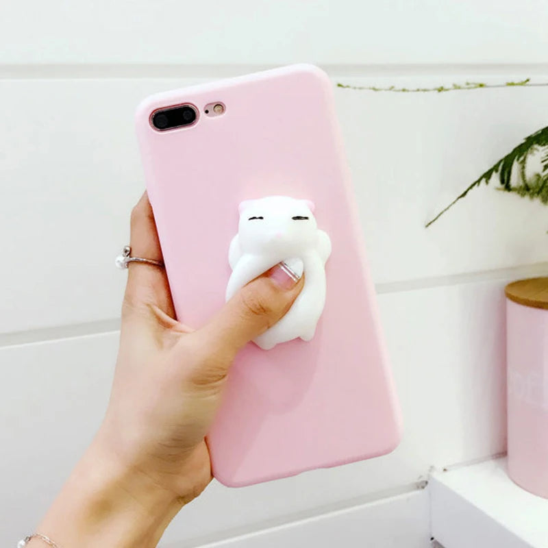 3D Squishy Toys Chick Cat Case For Apple iPhone 17 Air 16 Pro Max 15 14 Plus 12 13 mini 11 Pro Max Animals TPU Cover Soft Cases