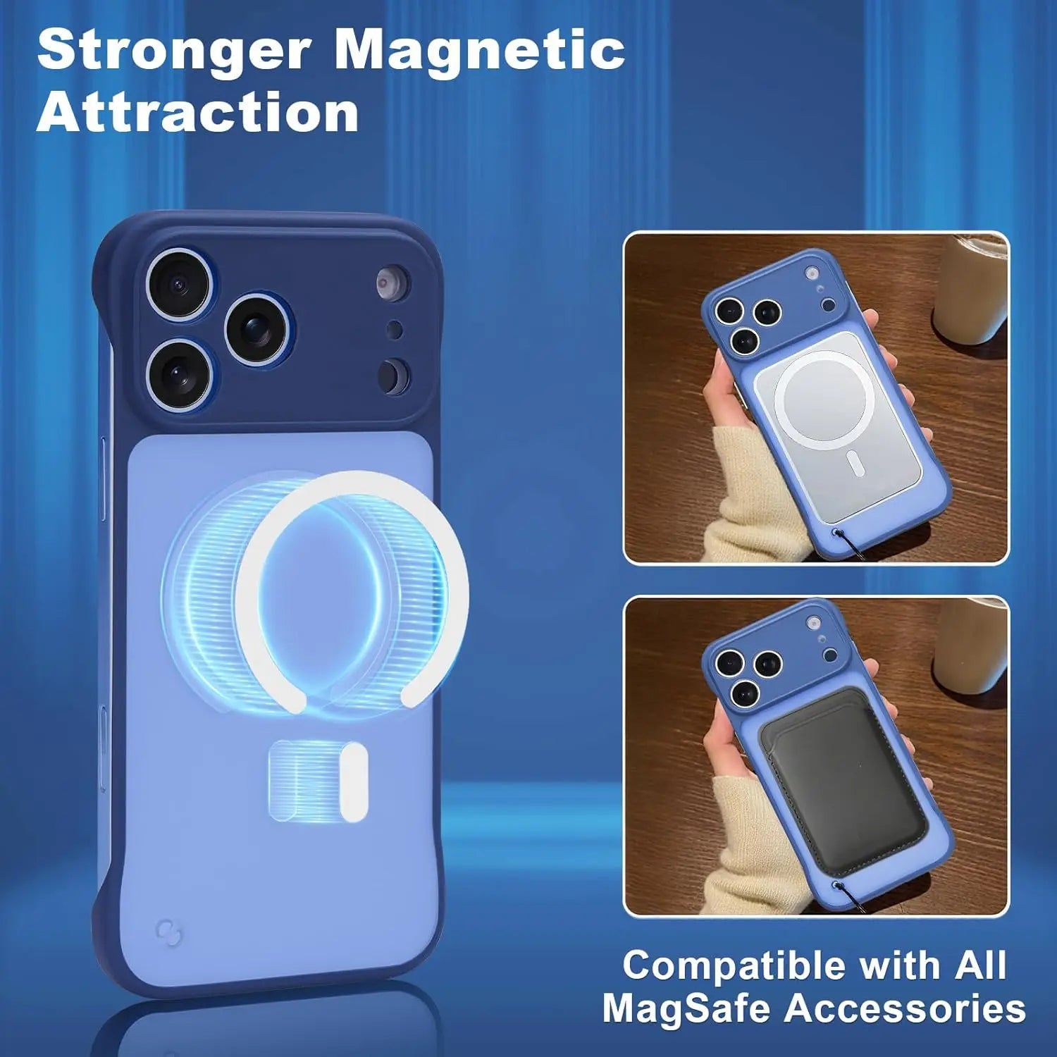 Ultra-Thin Magnetic Phone Case for iPhone 17 Pro Max Compatible for MagSafe Transparent Matte Anti-Collision Frameless Design