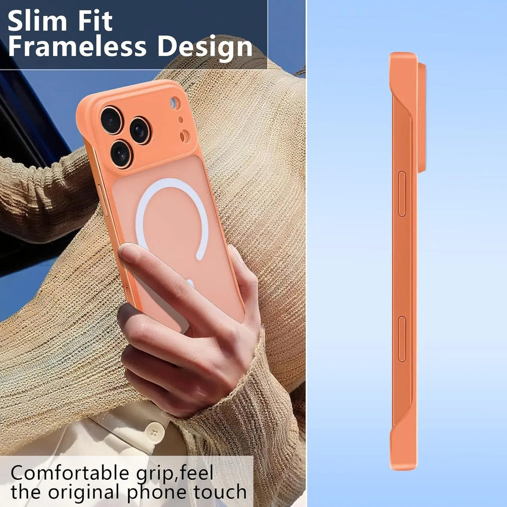 Ultra-Thin Magnetic Phone Case for iPhone 17 Pro Max Compatible for MagSafe Transparent Matte Anti-Collision Frameless Design