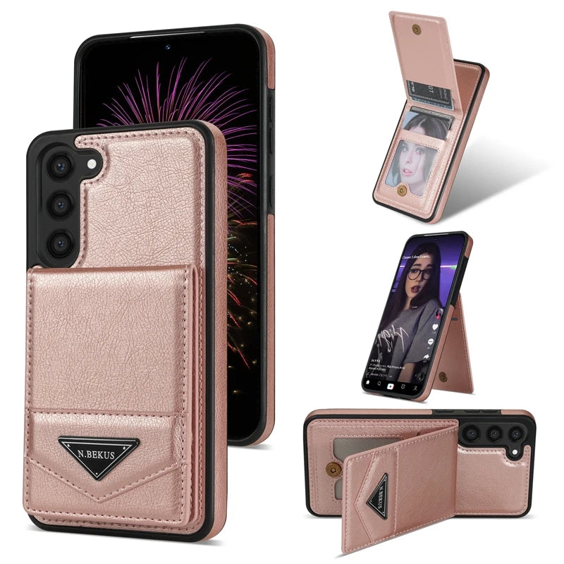 Wallet Anti-theft Brush Flip Leather Case For Samsung Galaxy S25 Plus S24 S23 S22 S21 S20 FE Note 20 Ultra A13 A14 A52 A53 A54