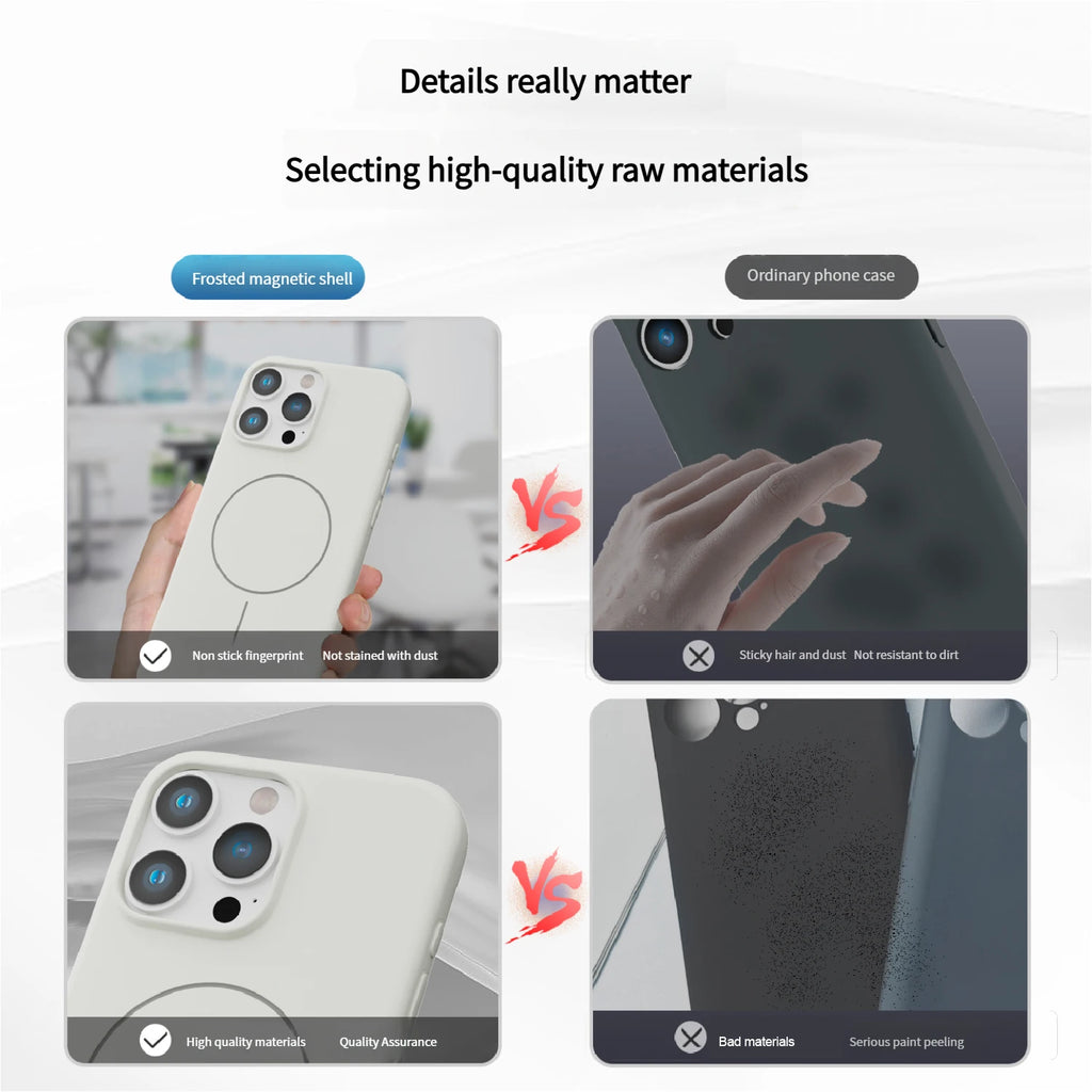 Luxury Frosted TPU Magnetic For Magsafe Case For iPhone 17E 17 Air 16E 16 15 14 13 12 11 Pro Max Plus XR Wireless Charge Cover