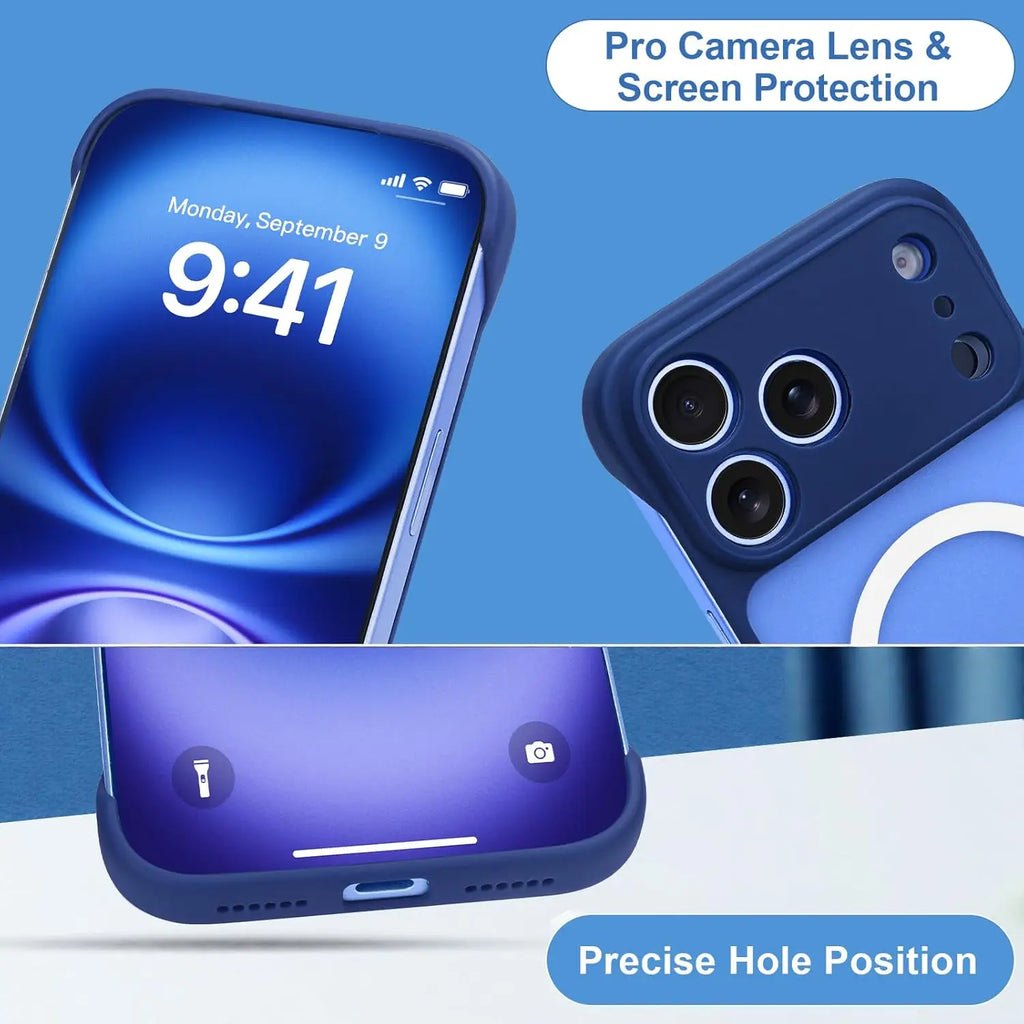 Ultra-Thin Magnetic Phone Case for iPhone 17 Pro Max Compatible for MagSafe Transparent Matte Anti-Collision Frameless Design