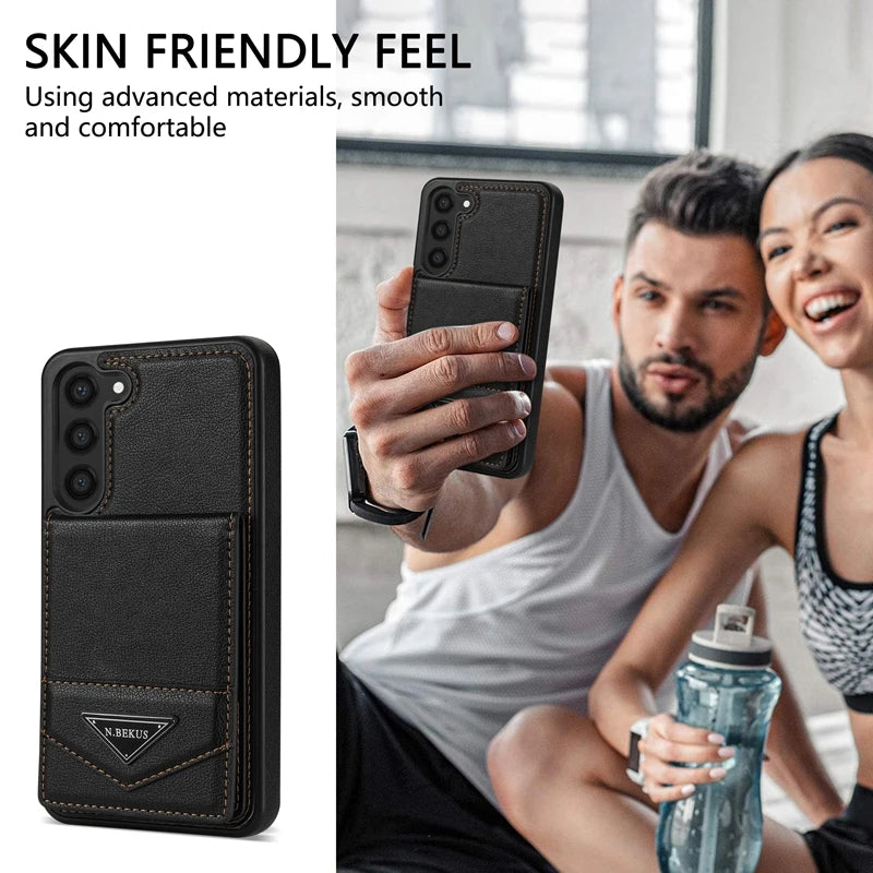 Wallet Anti-theft Brush Flip Leather Case For Samsung Galaxy S25 Plus S24 S23 S22 S21 S20 FE Note 20 Ultra A13 A14 A52 A53 A54