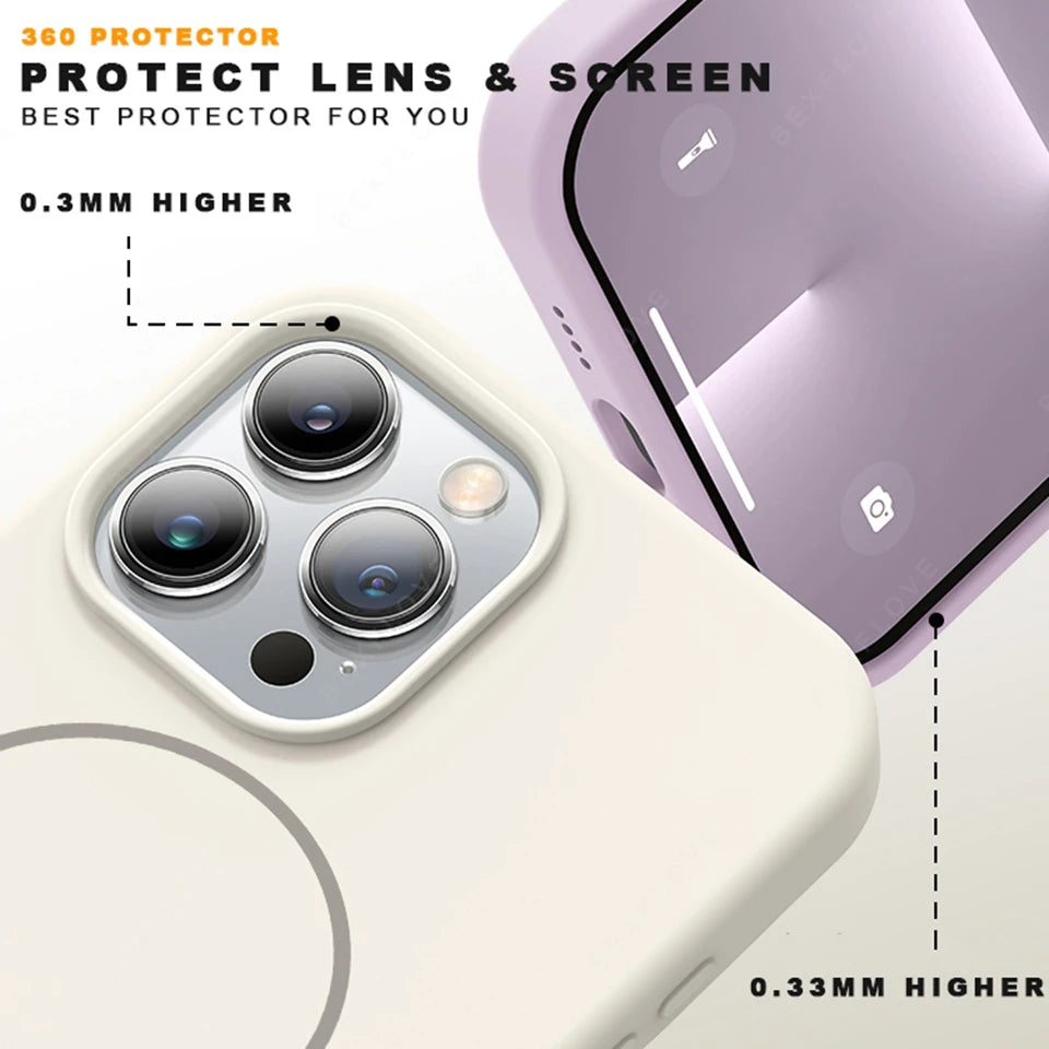 Official Lanyard Magnetic Phone Case For iPhone 15 14 16 Plus 11 12 13 16 Pro Max Silicone Magsafe Strap Protector Soft Cover