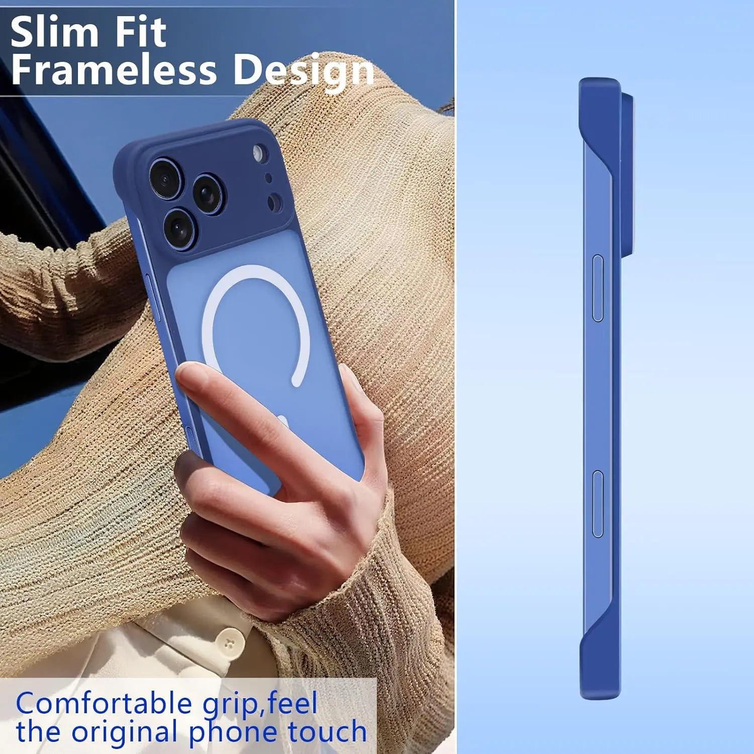 Ultra-Thin Magnetic Phone Case for iPhone 17 Pro Max Compatible for MagSafe Transparent Matte Anti-Collision Frameless Design