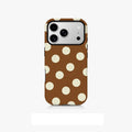 Korean solid color polka dots Phone Case for iPhone 17 16 15 14 13 12 11 Pro Max Plus Air Luxury Magnetic Double-layer Cover