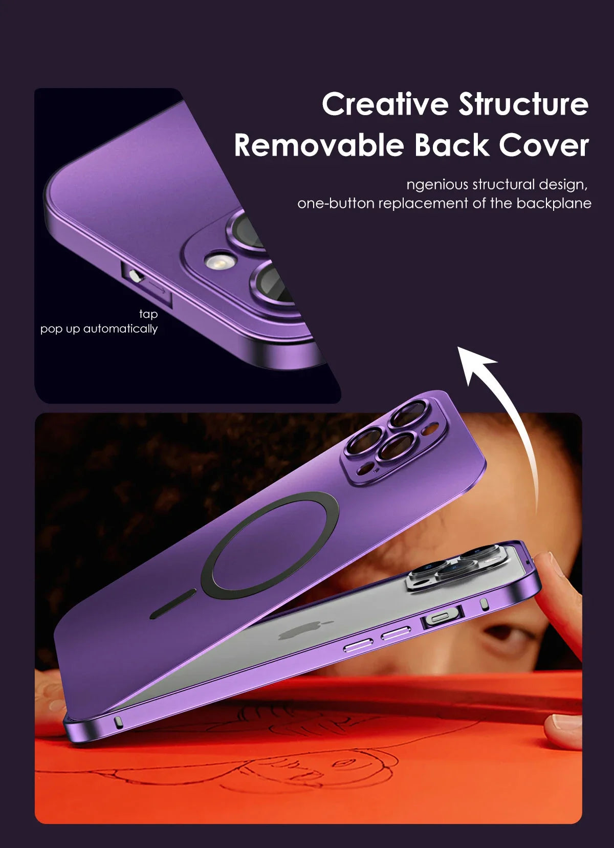 Metal Frame Phone Case For Iphone 17 12 14 15 16 13 Pro Max 16 15 Plus 17 Air Luxury Aluminum Magnetic PC Back Panel Phone Cover