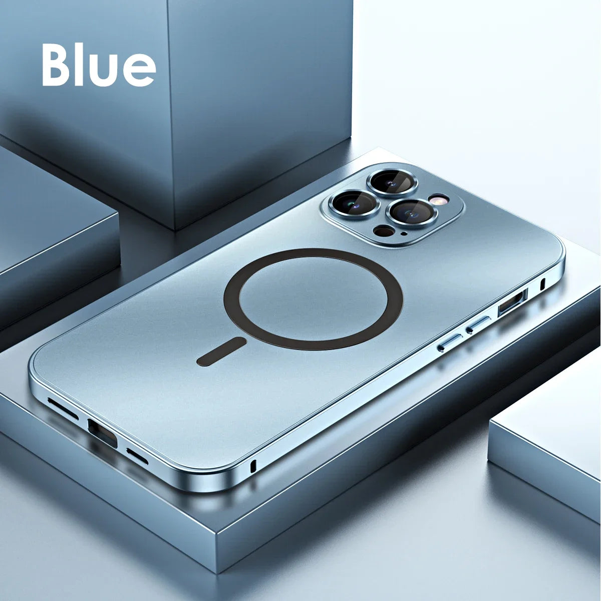 Metal Frame Phone Case For Iphone 17 12 14 15 16 13 Pro Max 16 15 Plus 17 Air Luxury Aluminum Magnetic PC Back Panel Phone Cover