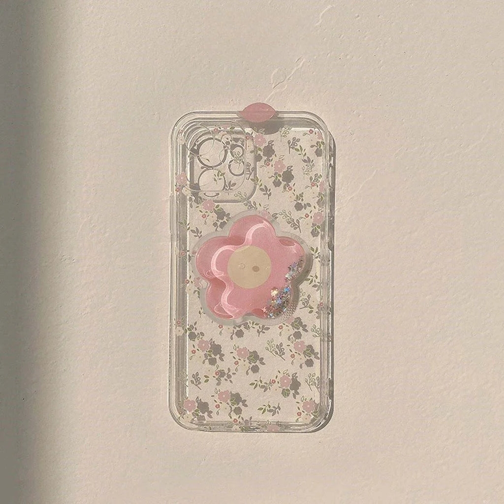 Daisy Flowers Grip Tok Holder Phone Case For Samsung Galaxy A55 A54 5G A34 A14 A15 A25 A24 S20 FE S21 S22 S23 Plus S24 S25 Ultra