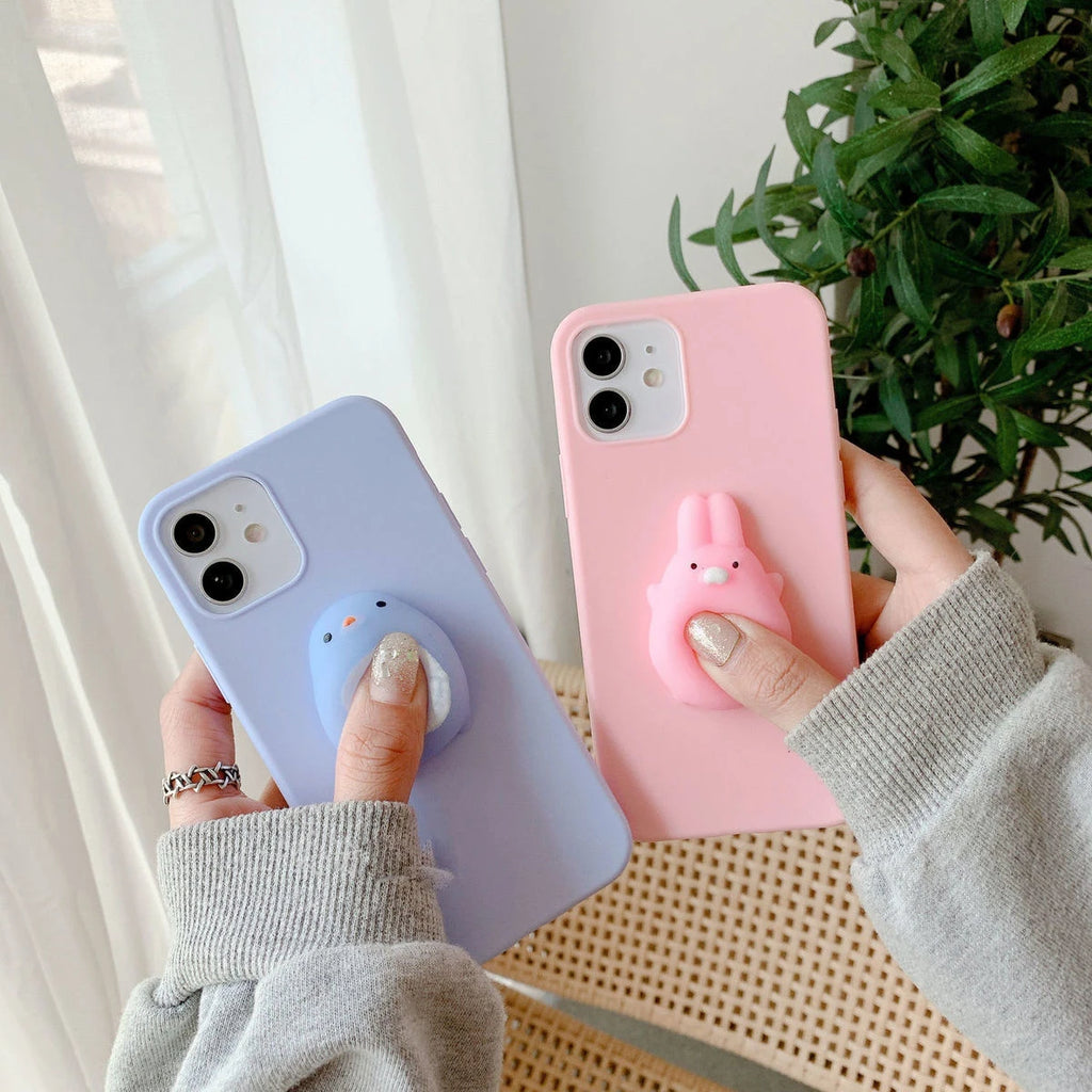 3D Squishy Toys Chick Cat Case For Apple iPhone 17 Air 16 Pro Max 15 14 Plus 12 13 mini 11 Pro Max Animals TPU Cover Soft Cases