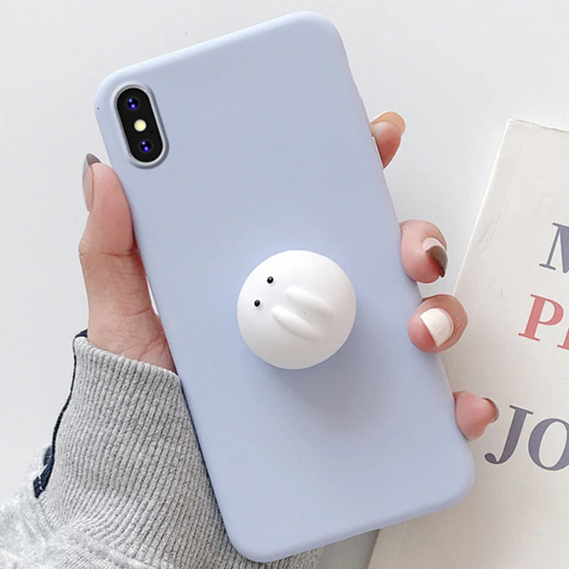 3D Squishy Toys Chick Cat Case For Apple iPhone 17 Air 16 Pro Max 15 14 Plus 12 13 mini 11 Pro Max Animals TPU Cover Soft Cases