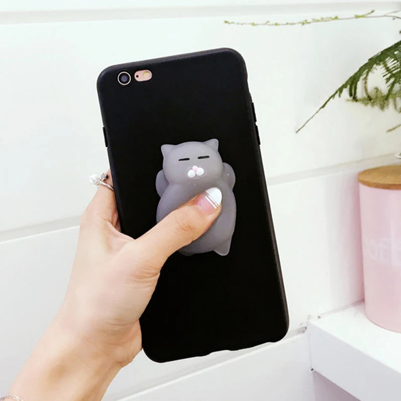 3D Squishy Toys Chick Cat Case For Apple iPhone 17 Air 16 Pro Max 15 14 Plus 12 13 mini 11 Pro Max Animals TPU Cover Soft Cases