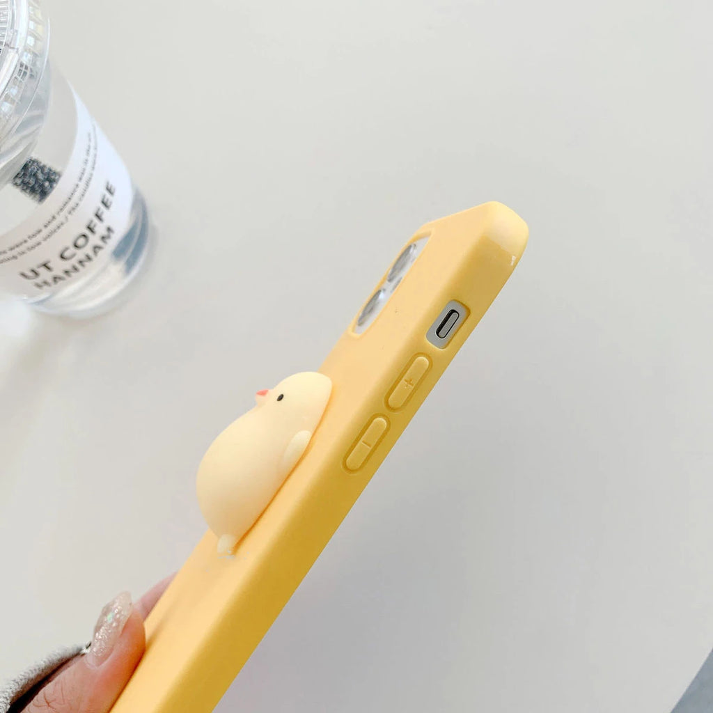 3D Squishy Toys Chick Cat Case For Apple iPhone 17 Air 16 Pro Max 15 14 Plus 12 13 mini 11 Pro Max Animals TPU Cover Soft Cases