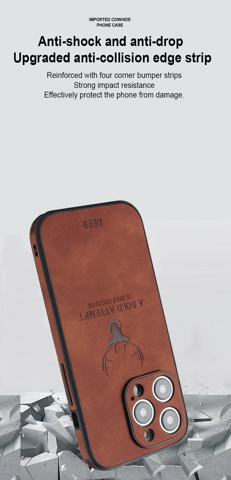 Vintage PU Leather Deer for Magsafe Wireless Charge Case for iPhone 17 16 15 14 13 12 11 Pro Max 17Pro 15Pro 14Pro Full Covers