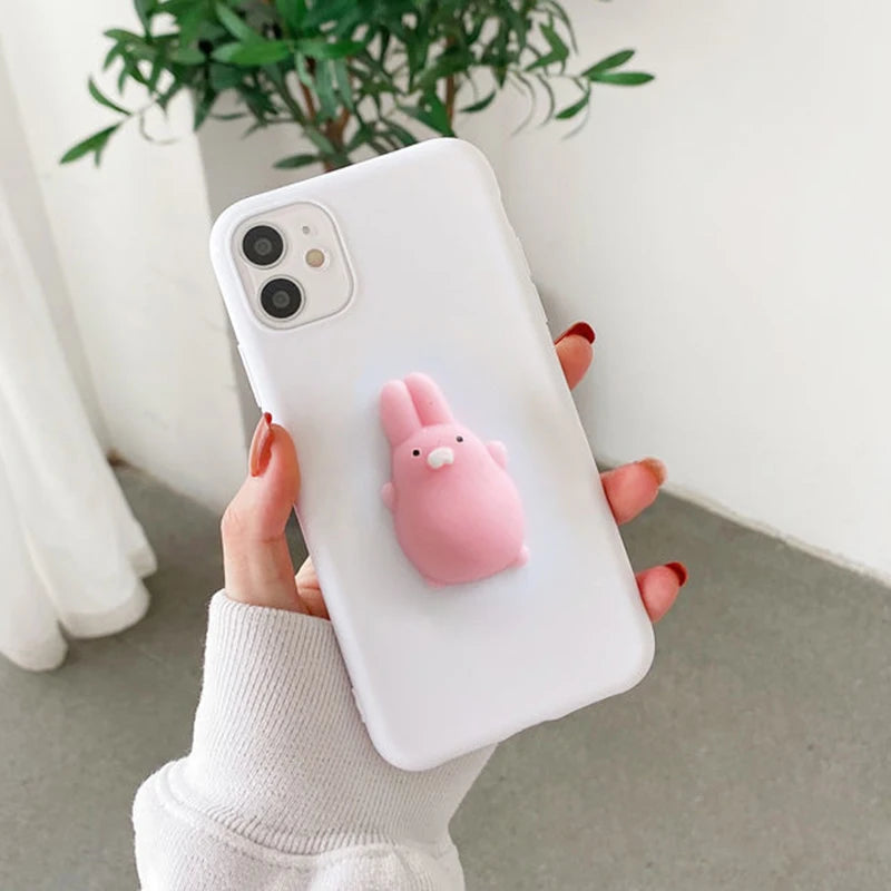 3D Squishy Toys Chick Cat Case For Apple iPhone 17 Air 16 Pro Max 15 14 Plus 12 13 mini 11 Pro Max Animals TPU Cover Soft Cases