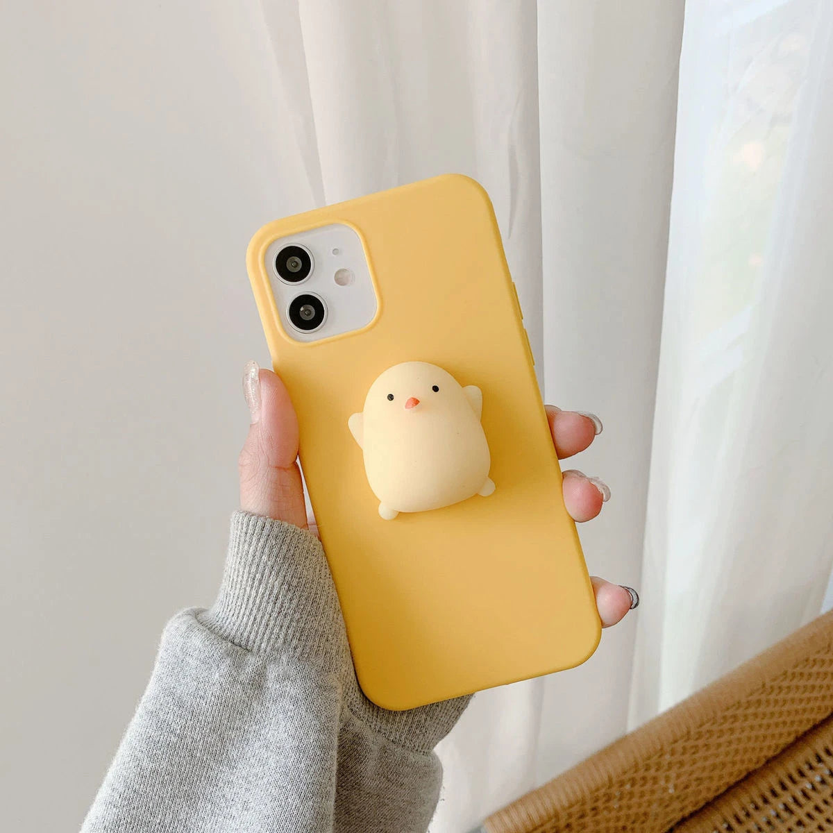 3D Squishy Toys Chick Cat Case For Apple iPhone 17 Air 16 Pro Max 15 14 Plus 12 13 mini 11 Pro Max Animals TPU Cover Soft Cases