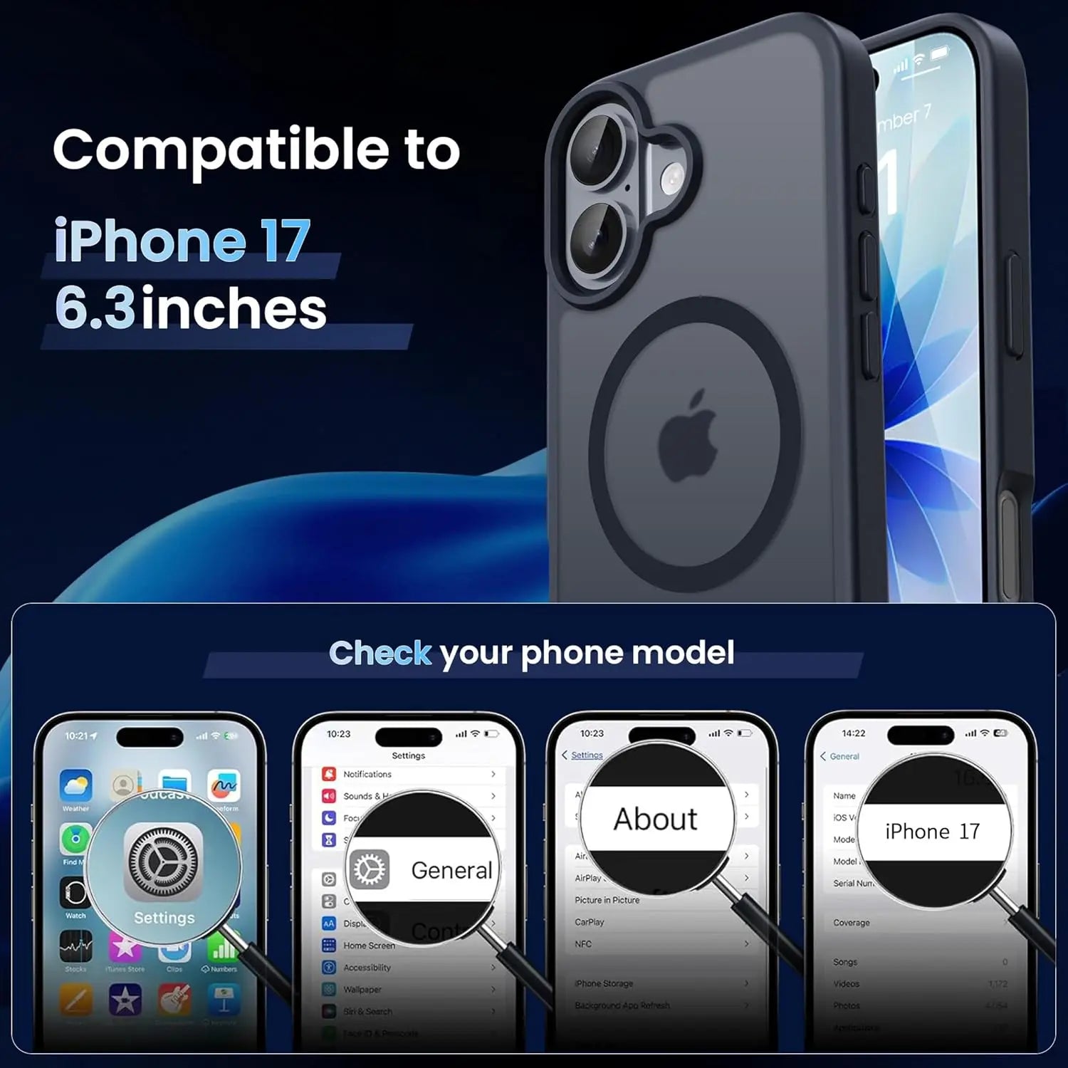Magnetic Case For Magsafe iPhone 17 Pro Max Air 16E 16 E 15 Plus 14 13 Mini 12 11 SE 2022 8 iPhone17 Mag Safe Matte Phone Cover