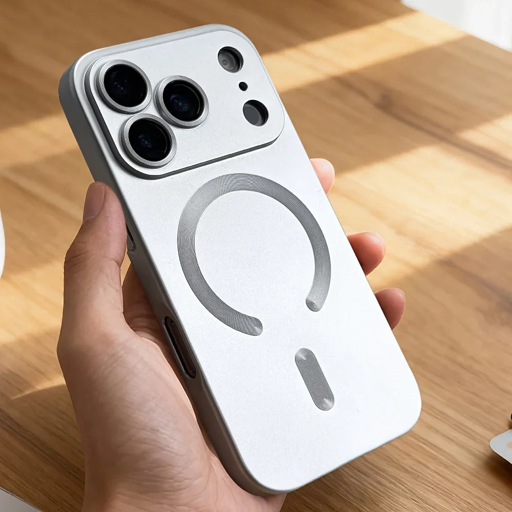 Luxury Metallic Paint Magnetic Soft TPU Case for IPhone 17 16 E 15 14 Plus 13 12 11 Pro Max Wireless Charge Lens Protect Cover